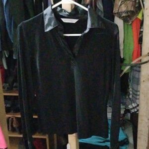 Black silk dress shirt